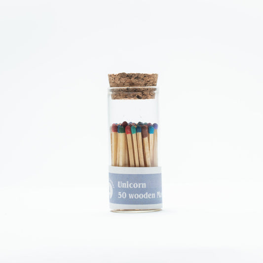 Jar of matches with a label on a white background